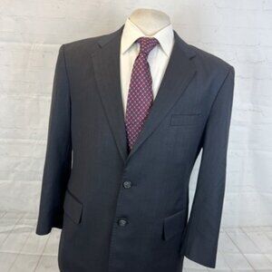 SUPER 140s Vitale Barberis Canonico Men Dark Gray Striped Suit 40R 33X28 $1,295